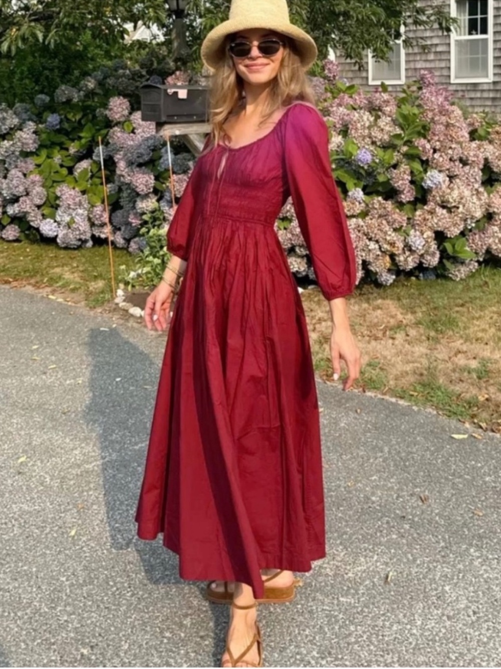 DÔEN Quintessa Dress in Deep Crimson